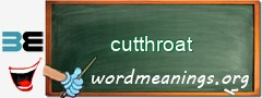 WordMeaning blackboard for cutthroat